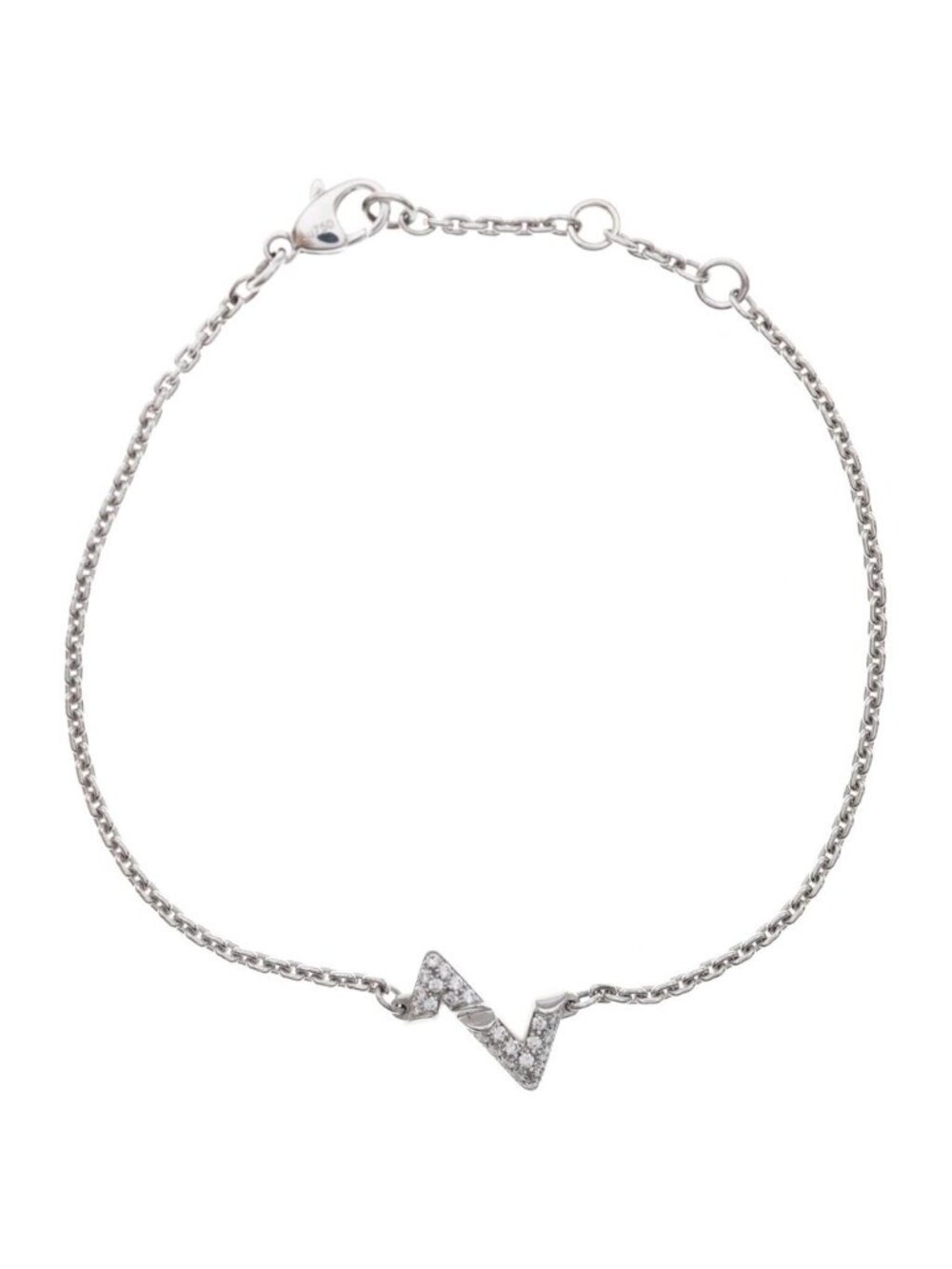 Louis Vuitton 18k White Gold LV Vault Upside Down Bracelet